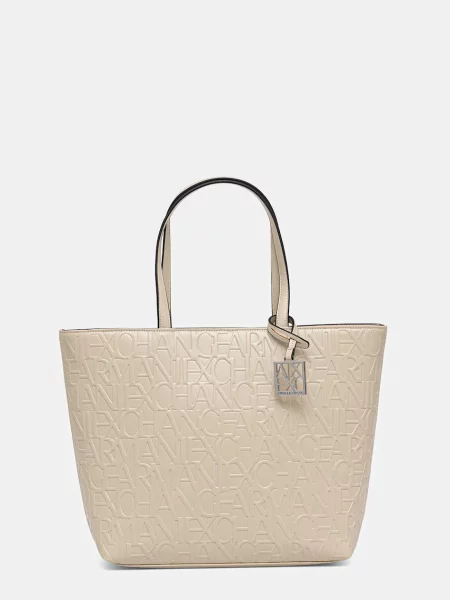 Shopperka Armani Exchange elegancka beżowa
