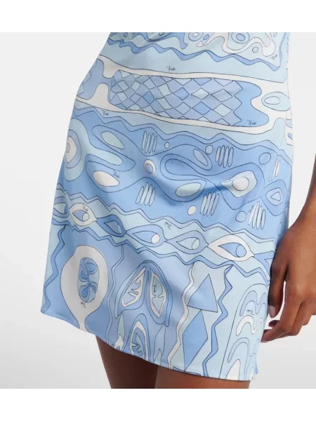Rochie Pucci din satin drapată albastru