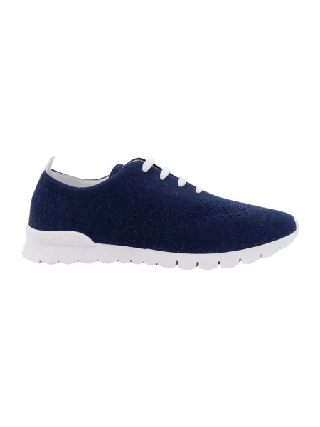 Dzianinowe sneakersy Kiton sznurowane niebieskie