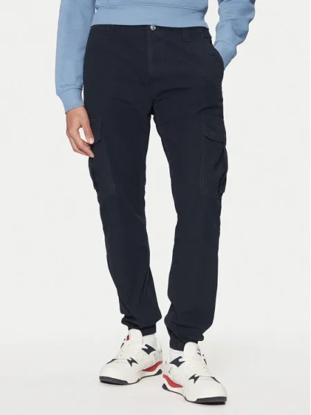 Tommy Jeans pantaloni de bleumarin cu fason cargo