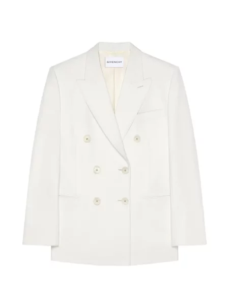 Geacă Givenchy de lână cu două rânduri de nasturi alb