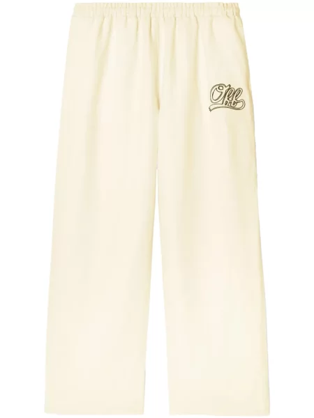 Pantaloni Off-white cu imagine alb