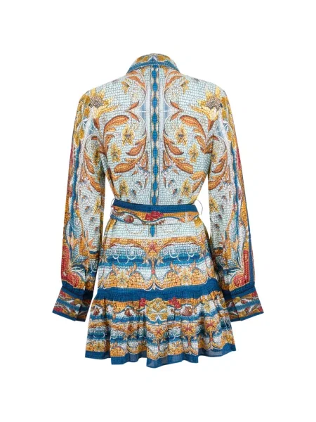 Rochie mini Farm Rio cu imagine de costum albastru