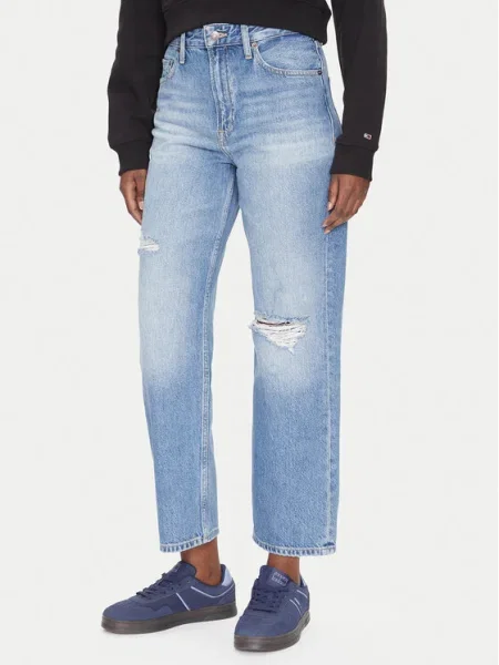 Tommy Jeans Blugi Layla Straight Fit albastru