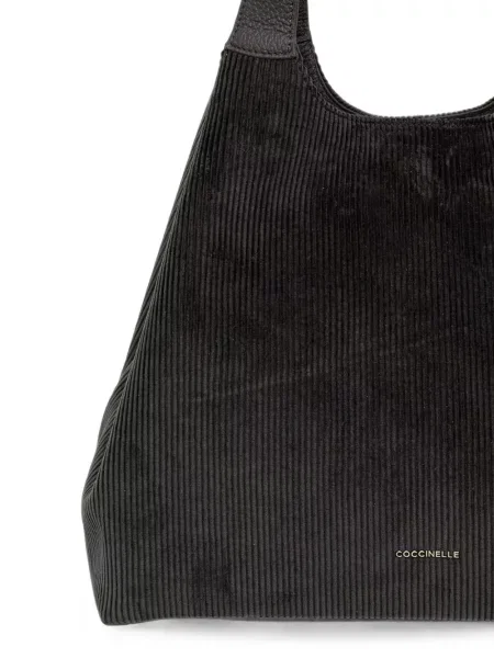 Τσάντα shopper Coccinelle κοτλέ μαύρο