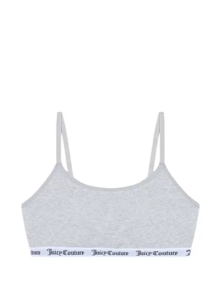 Sutien bralette Juicy Couture cu autograf gri