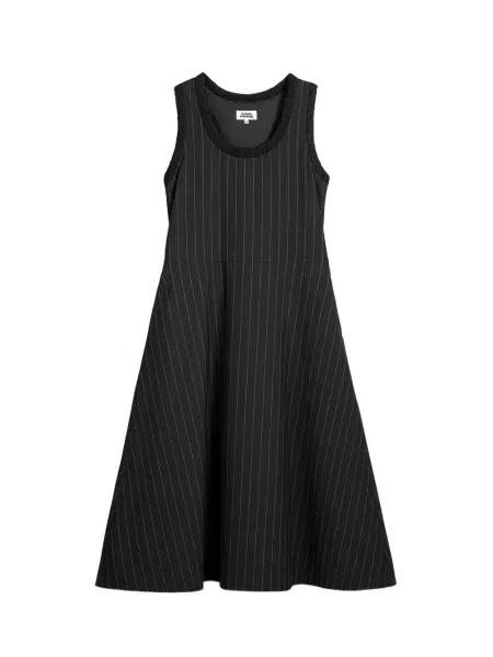 Rochie midi Future Classics cu dungi în linie A negru