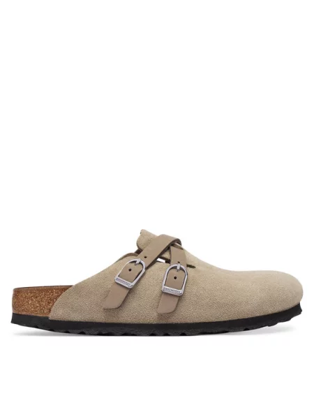 Pantofle Birkenstock s přezkou béžové