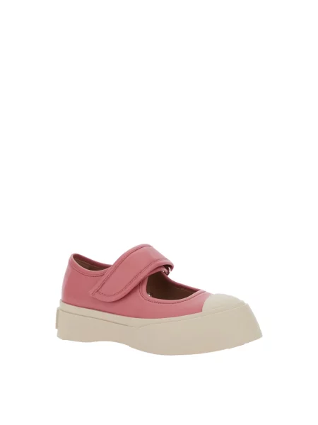 Sneakersy Marni skórzane na platformie różowe