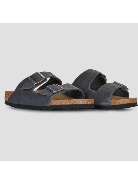 Papuci Birkenstock din piele gri
