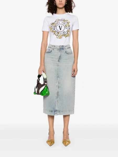 Tricou Versace Jeans Couture cu imagine alb