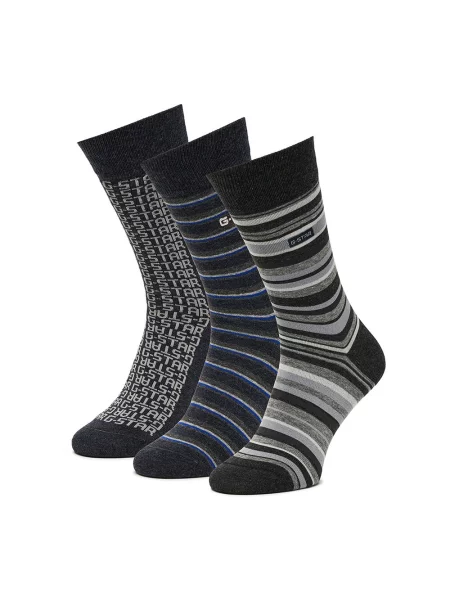 G-Star Raw Set 3 perechi de șosete scurte unisex negru