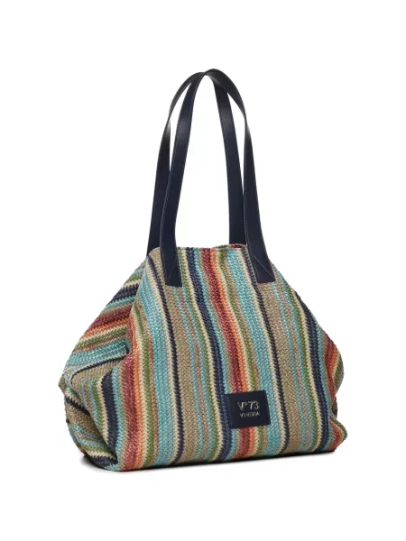 Torebka V73 w paski niebieska