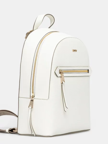 Шкіряний рюкзак Dkny малий однотонний білий