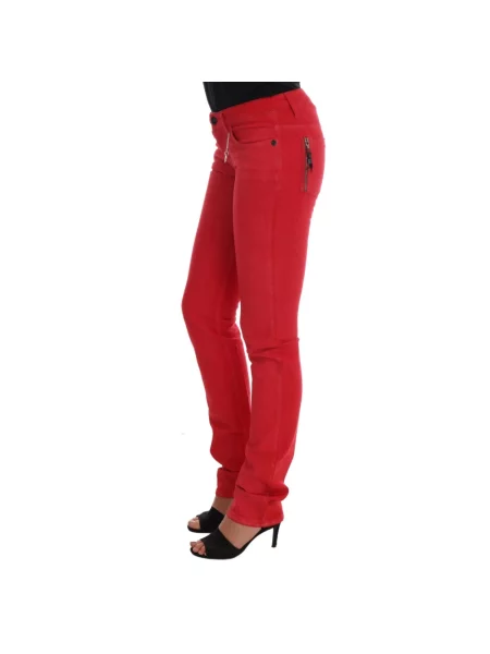 Skinny jeansy skinny Costume National czerwone