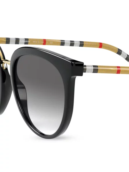 Okulary przeciwsłoneczne Burberry Eyewear w kratkę z nadrukiem czarne