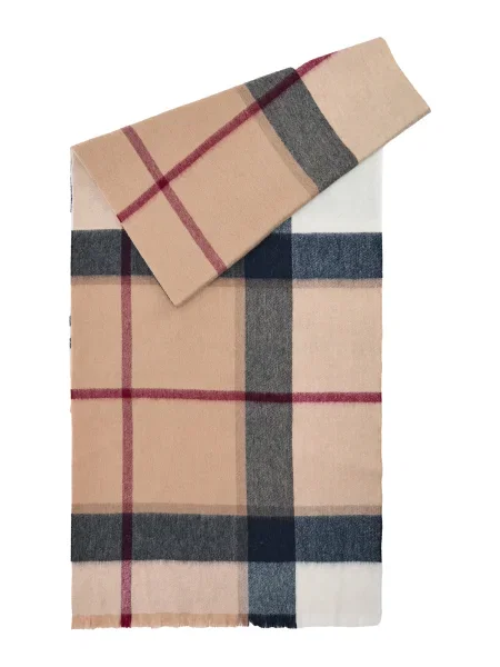 Barbour gyapjú sál Rosefield mintás barna