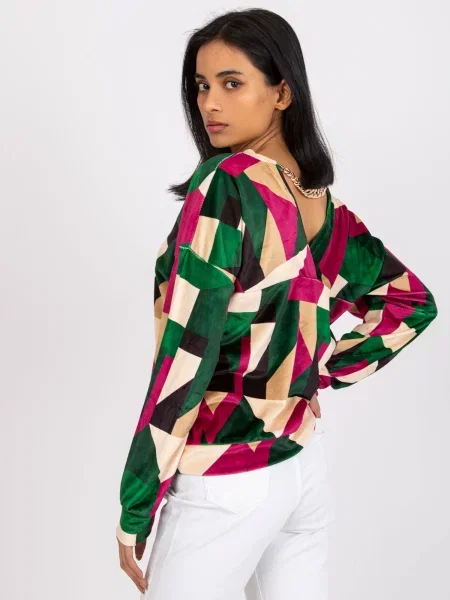 Bluză Fashionhunters verde