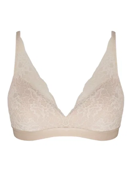 Кружевной бралет с мягкой чашкой бежевий