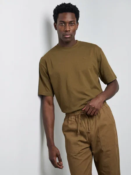Tricou Lacoste din jerseu maro