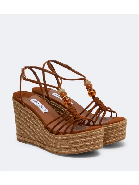 Espadrile Jimmy Choo din piele de căprioară maro