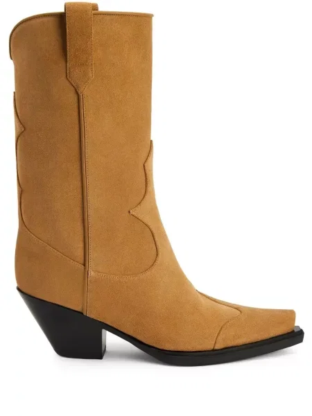 Botine Giuseppe Zanotti din piele de căprioară cowboy maro