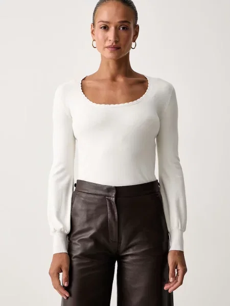 Twinset pulover pentru femei cu vâscoză bej