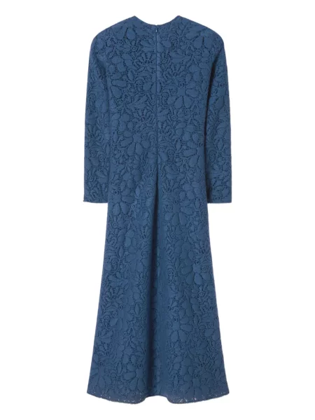 Rochie maxi La Doublej din dantelă lungă de costum albastru