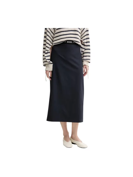 Spódnica midi Msgm wełniana niebieska