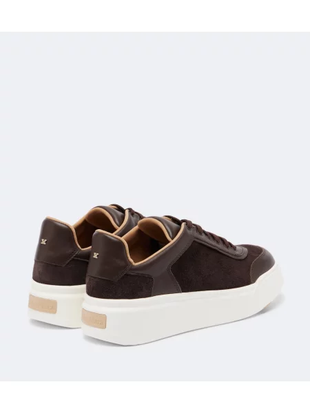 Sneakerși Max Mara din piele de căprioară cu platformă maro