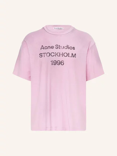 Acne Studios Tričko růžová černá