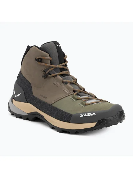 Salewa férfi túrabakancs Puez Leather Mid Ptx bungee kord / onyx Puez Leather Mid Ptx barna