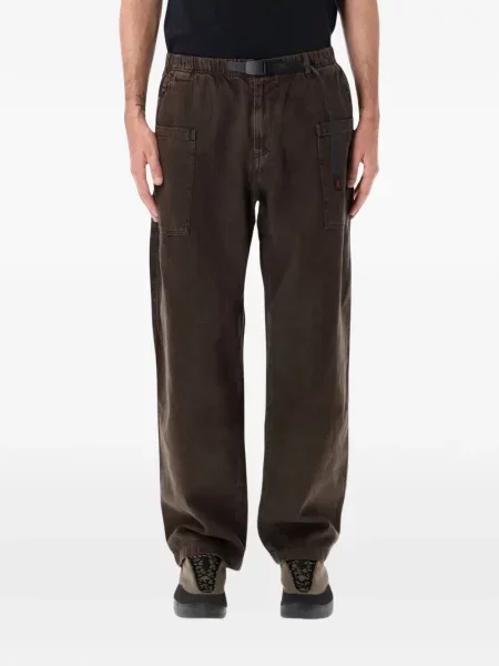 Cu centură pantaloni Gramicci din țesătură twill maro