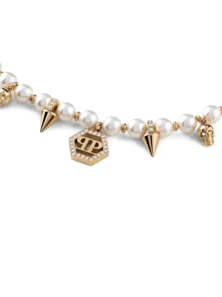 Colier Philipp Plein cu perle auriu