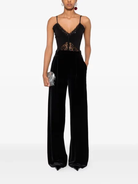 Pantaloni Nissa plisate negru