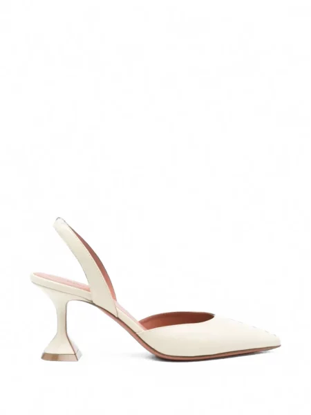 Pantofi cu toc Amina Muaddi slingback alb