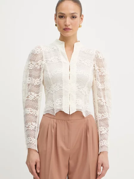 Twinset cămașă pentru femei din vâscoză bej