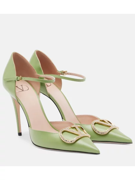 Pantofi cu toc Valentino Garavani din piele verde