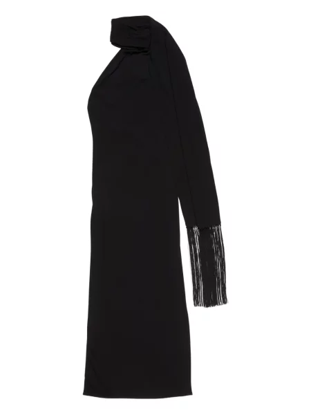 Rochie Acne Studios cu franjuri drapată de costum negru