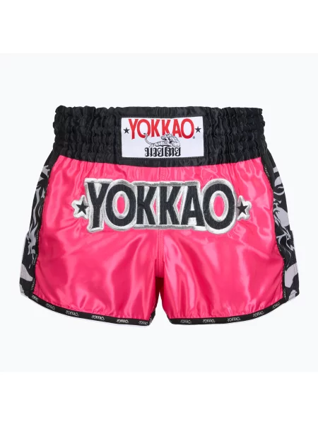 Pantaloni scurți de antrenament pentru bărbați YOKKAO Original Muay Thai magenta