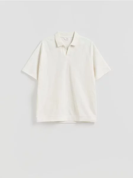 Reserved Cămașă polo oversized crem