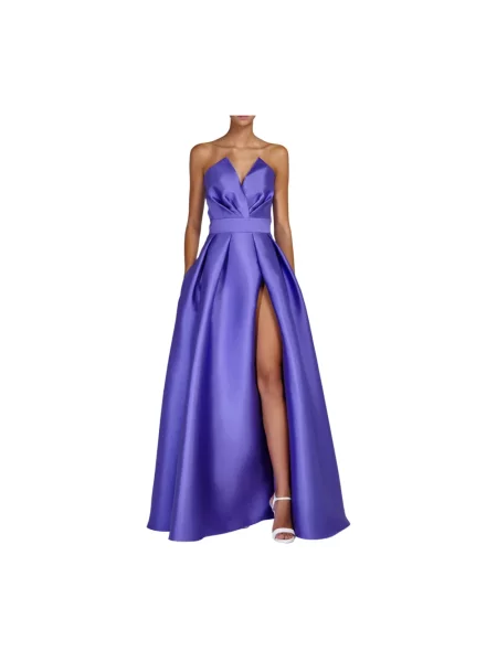 Długa sukienka maxi Doris S elegancka fioletowa