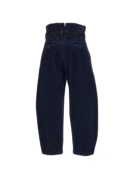 Cu centură pantaloni Barena de catifea cord albastru