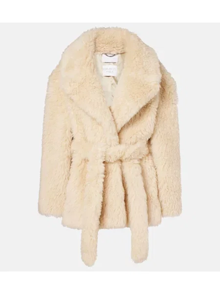 Kurtka Stella Mccartney wełniana teddy beżowa