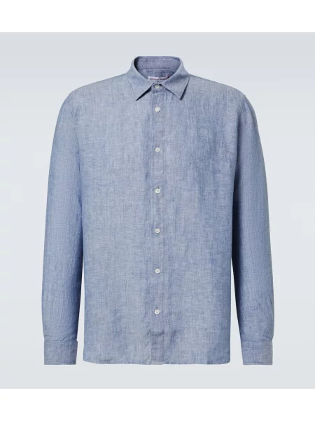 Lanena srajca Orlebar Brown modra
