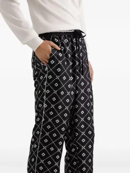Pantaloni Dolce & Gabbana cu imprimeu geometric negru