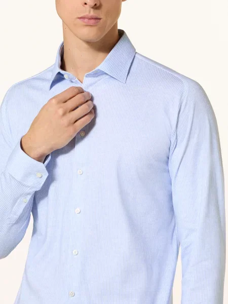 Desoto Koszula Z Dżerseju Slim Fit blau biała