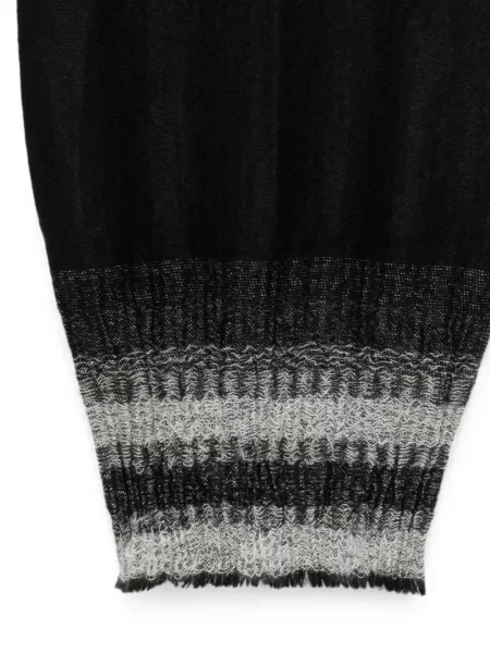 Κασκόλ Yohji Yamamoto με κρόσσια μαύρο