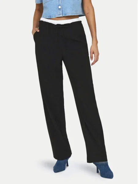 ONLY Pantaloni din Tille Straight Fit negru