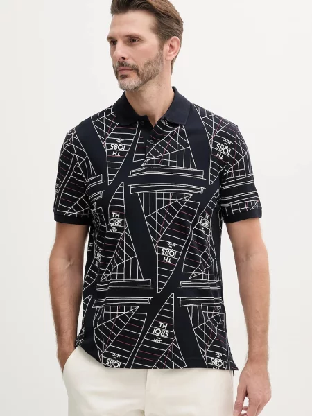 Bombažen polo Tommy Hilfiger mornarsko modra